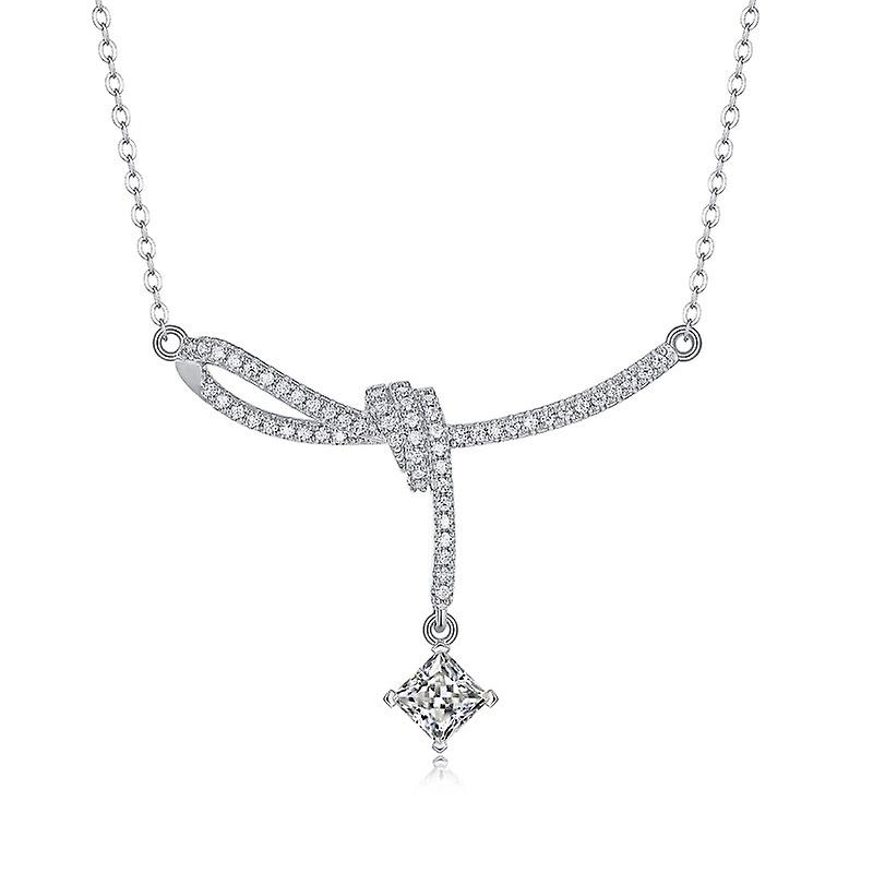S925 Collier Pendentif Mosanite en argent