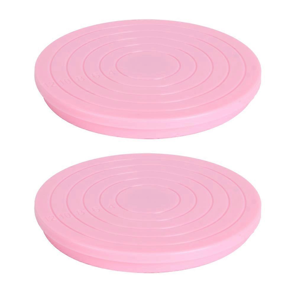 2Pcs Mini 360 Degree Rotating Cake Turntable Stand, Smooth Spinning Decorating Base for Baking and Cake Decorating Tools