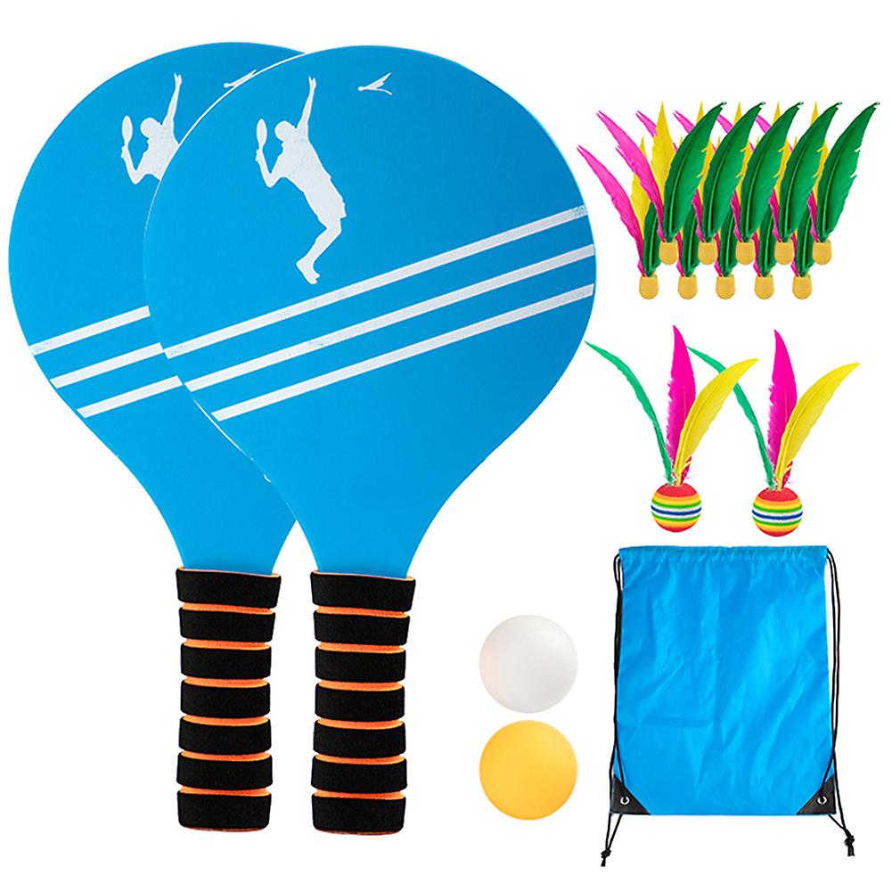 Beach Tennis Badminton Racket Paddle Set with PingPong Balls Shuttlecocks Garden Open Spaces Park