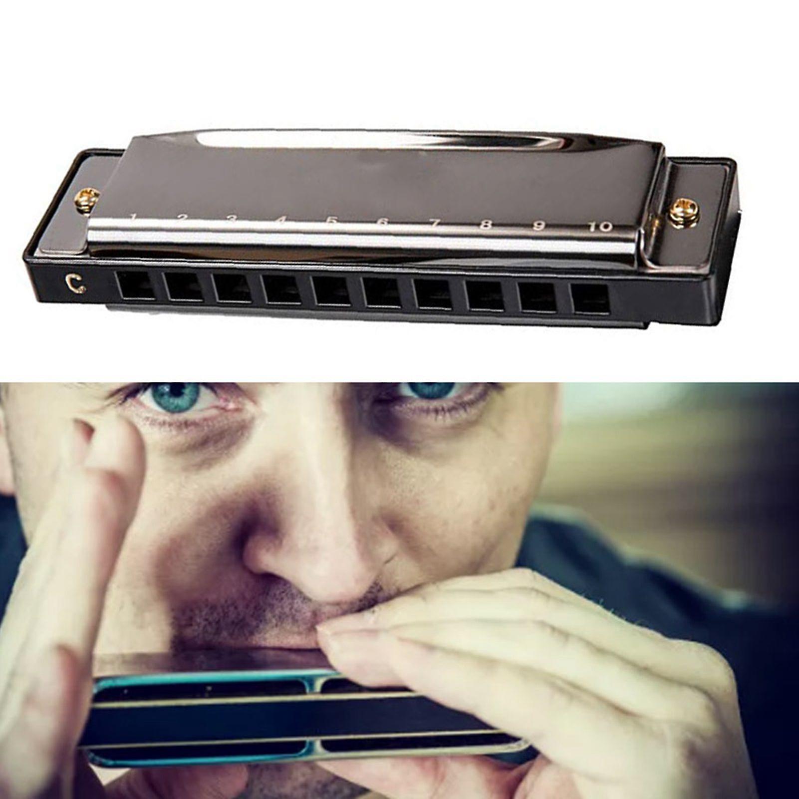 10 Holes C Key Harmonica for Beginners Students Portable Mouth Organ Small Wind Instrument 
