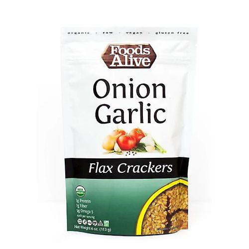 Foods Alive Onion Garlic Flax Crackers, 4 Oz (Pack of 1)