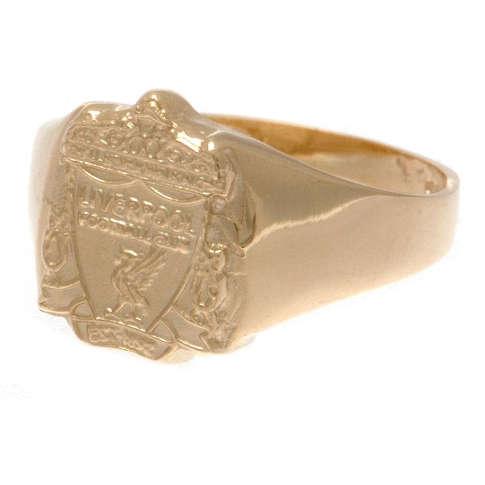 Liverpool Fc 9ct Gold Crest Ring Medium