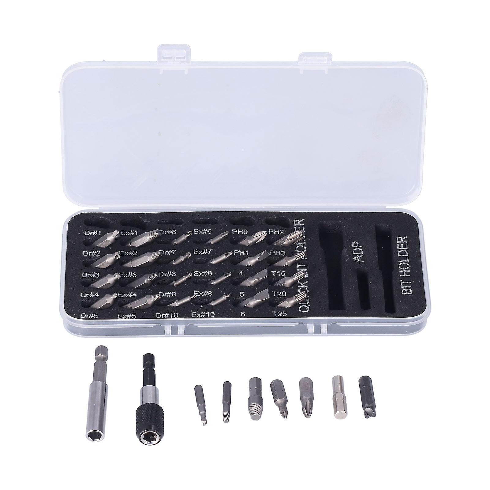33Pcs Damaged Screw Extractor Stripped Broken Bolt Remover Tool All Purpose HSS Hardware