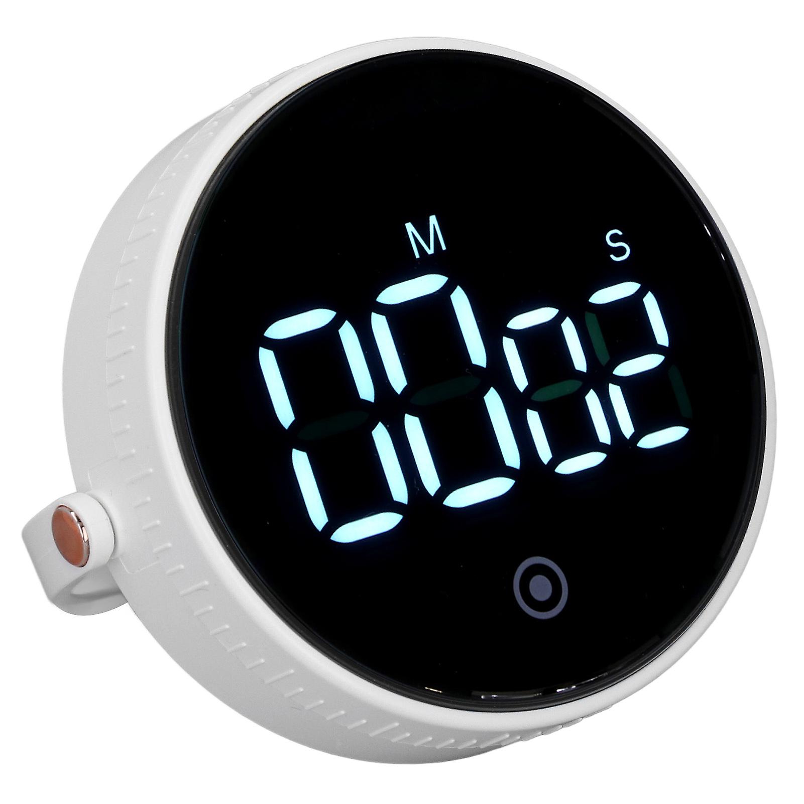 Electronic Timer with Stand Digital Display Magnetic Time Manager Timer for Office Kitchen White 