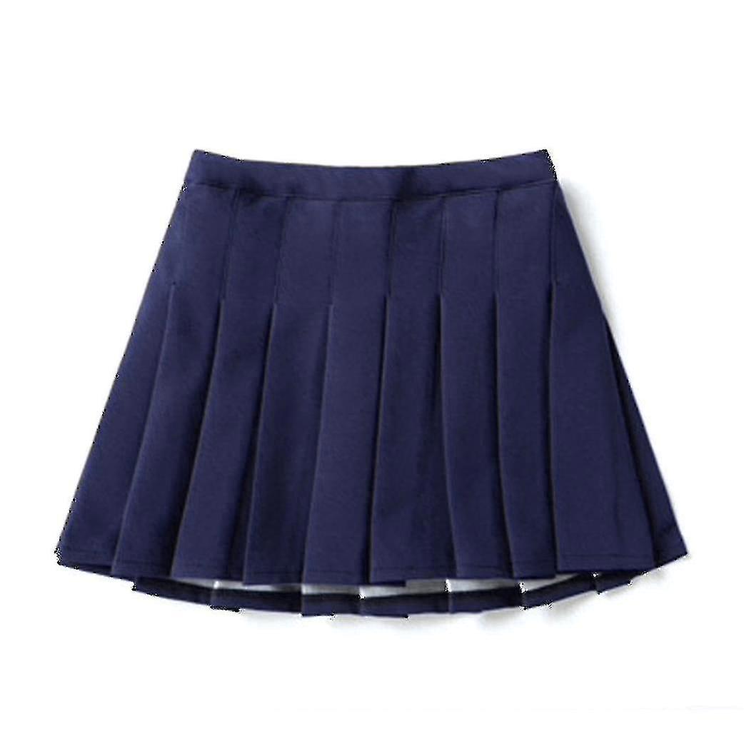 Girls High Waisted Pleated Zip Tennis Style Skater Mini Skirt