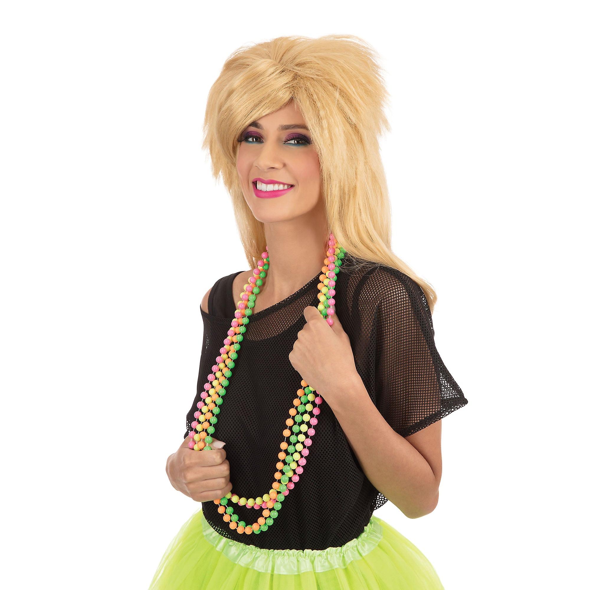 80S Neon Beaded Necklace 4 Colours Ba3310