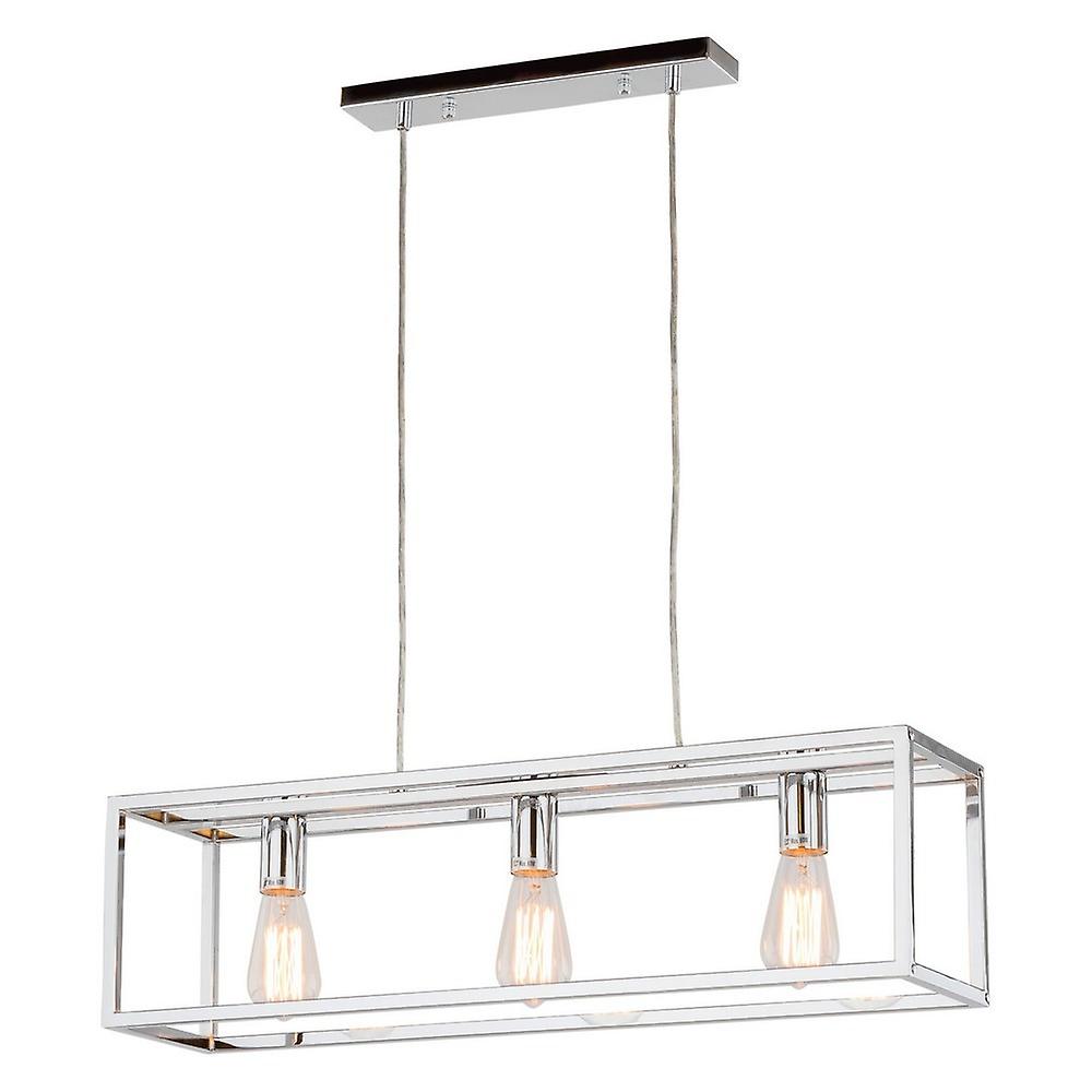 Industrial And Retro Hanging Pendant Chrome 3 Light , E27