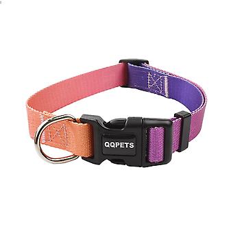 Veeki Dog Collar Ombre Color Soft Buckle Comfortable Nylon Adjustable Pet Collars for Large,Medium,Small Puppy DogsL