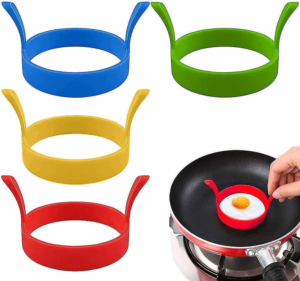 4 Pack Silicone Egg Rings, Round Egg Ring Mold Non-stick Egg Cooking Rings