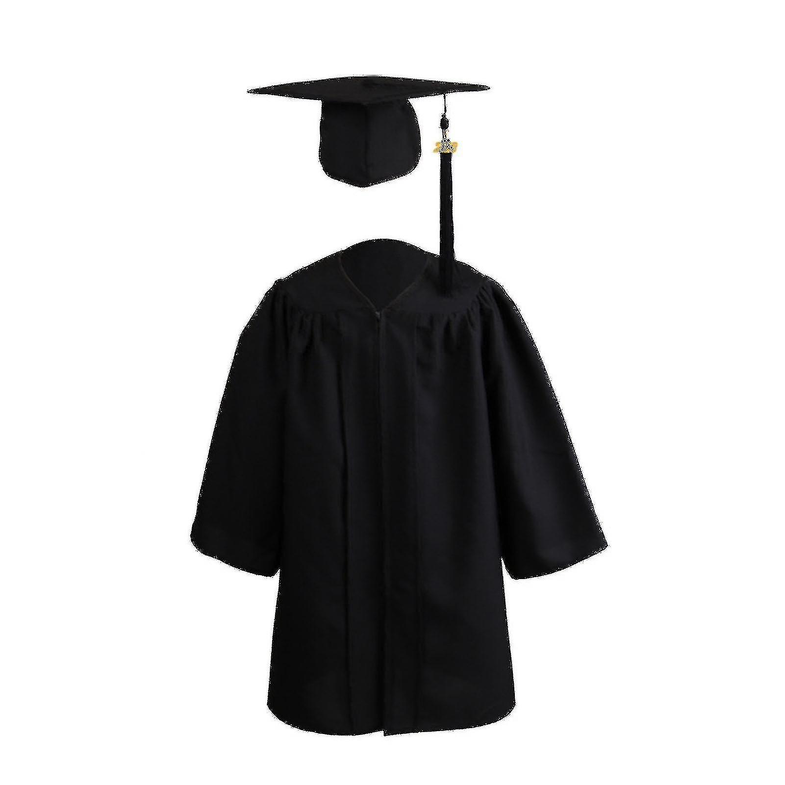 1 Ensemble De Graduation RobeFermeture Éclair Avec Chapeau Polyester Enfant Académique Robe-Yvan