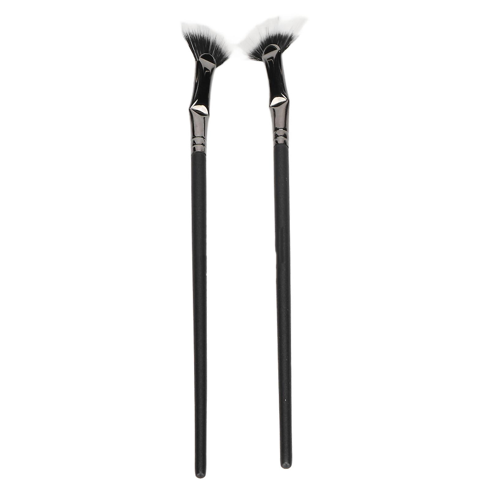 2pcs Mascara Fan Brushes Bent Double Layer Lash Brushes Prevent Clumping Enhance Lower Lashes for Precise Application
