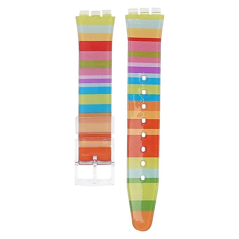 Szivárvány szíj Swatch csere PVC heveder tartozékokhoz 17/19MM