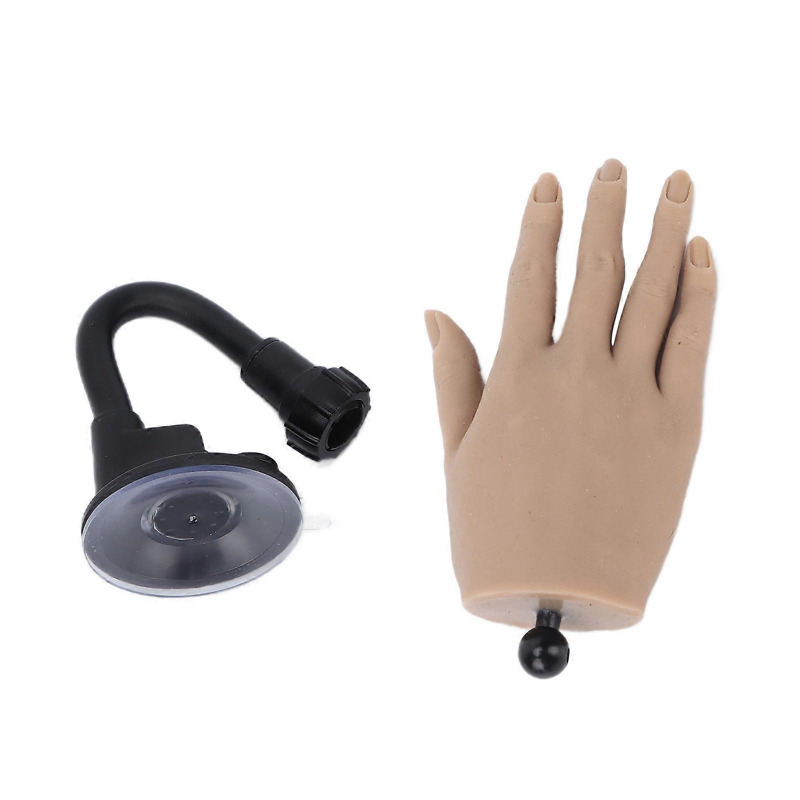 Fake Hand Model Silicone Reusable Nail Art Practice Hand With Fixing Rack For Beginner Practice Learningright Hand