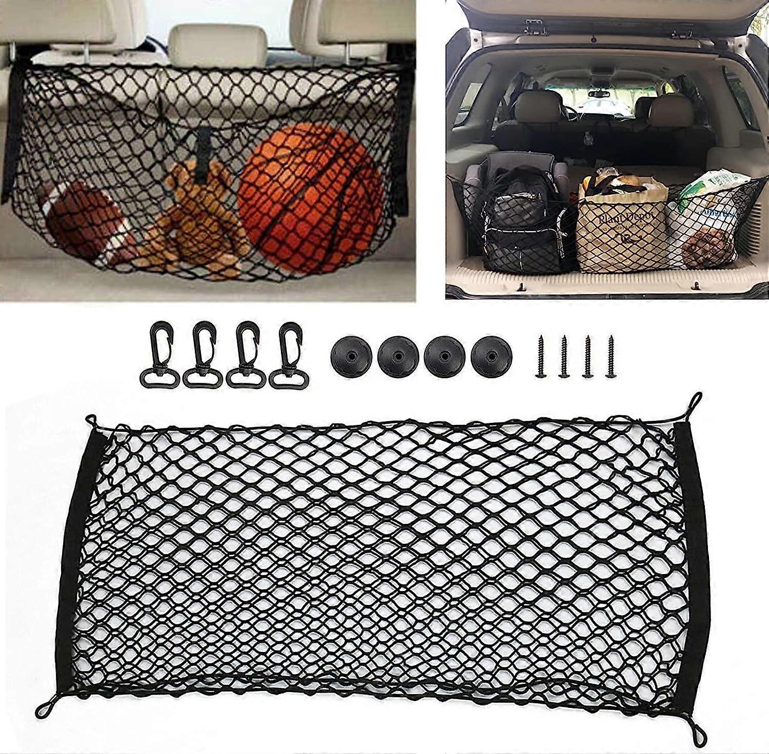 Filet bagages pour coffre de voiture avec crochets, filet