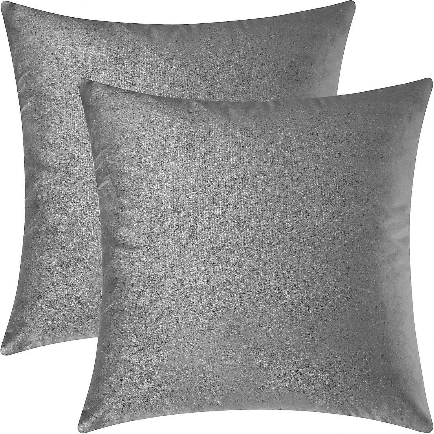 Conjunto de 2 Capas de Almofada Decorativas Quadradas de Veludo Aconchegante para Sofá e Cama, 18 x 18 Polegadas