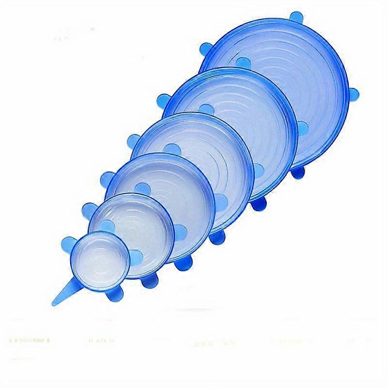 6pcs/set Silicone Stretch Lids - Spill-proof, Fresh-keeping, Dustproof, and Adjustable for Refrigerator Organization, Fresh Fruit Storage, Water Cup,