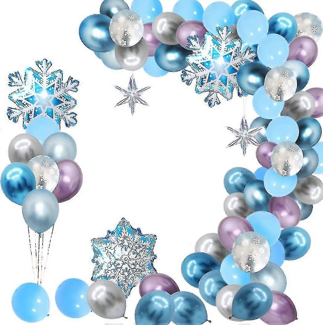 Snowflake Balloon Garland Arch Kit 90pack Snowflake Balloons pour l’hiver