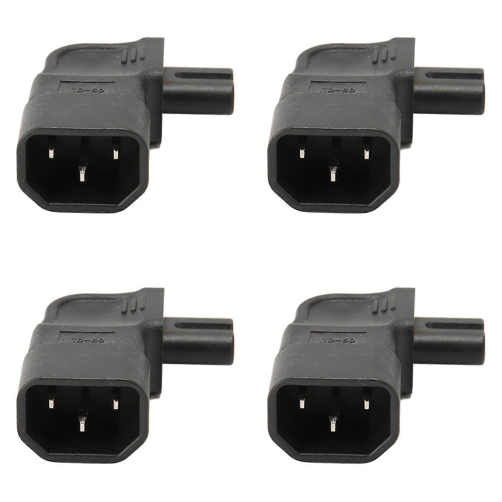 4Pcs IEC320 C14 to IEC320 C7 Power Adapter 90 Degree Male C14 to Female C7 Power Socket Adapter for PDU Chassis UPS Socket