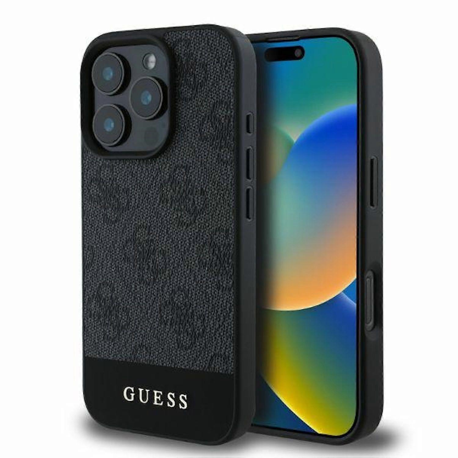GUESS Apple iPhone 16 Pro Hardcase Design 4G Bottom Stripe Case Gray