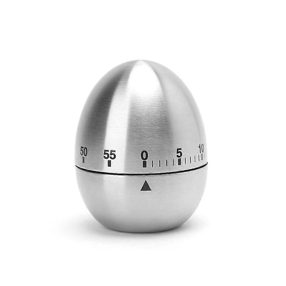Stainless Steel Egg Shape Kitchen Timer Mechanical Drive Count Down Kitchen Timer