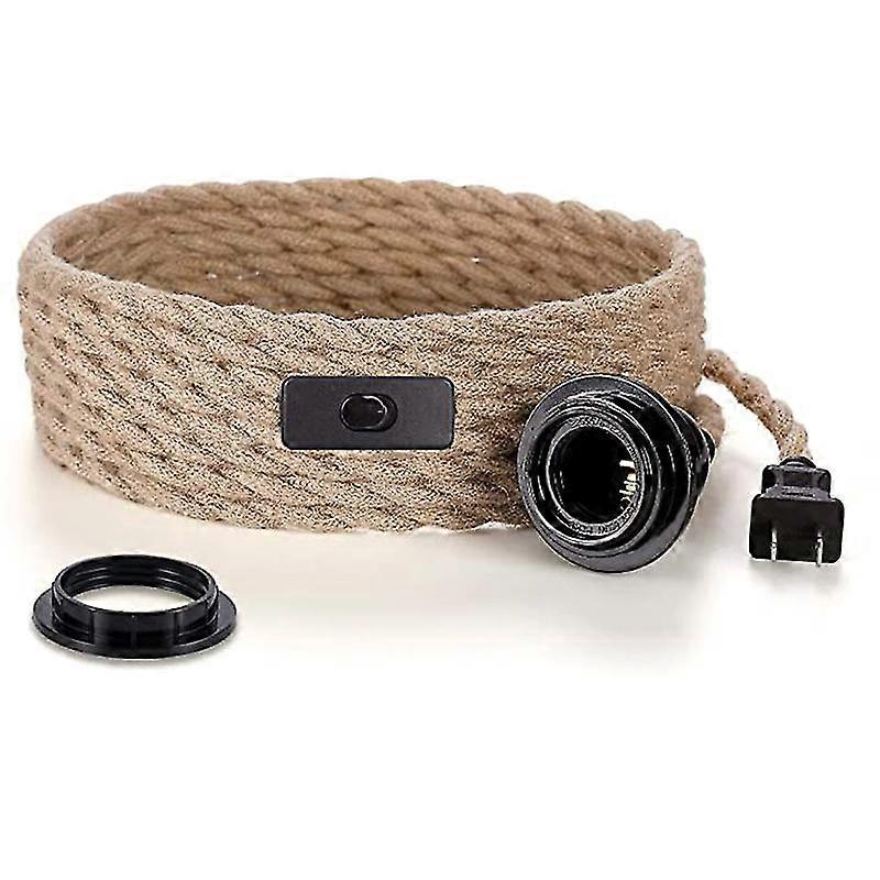 Pendant Light Cord,hanging Light Kit With Switch Plug In,15ft Hemp Rope Hang Lamp,industrial Pendan