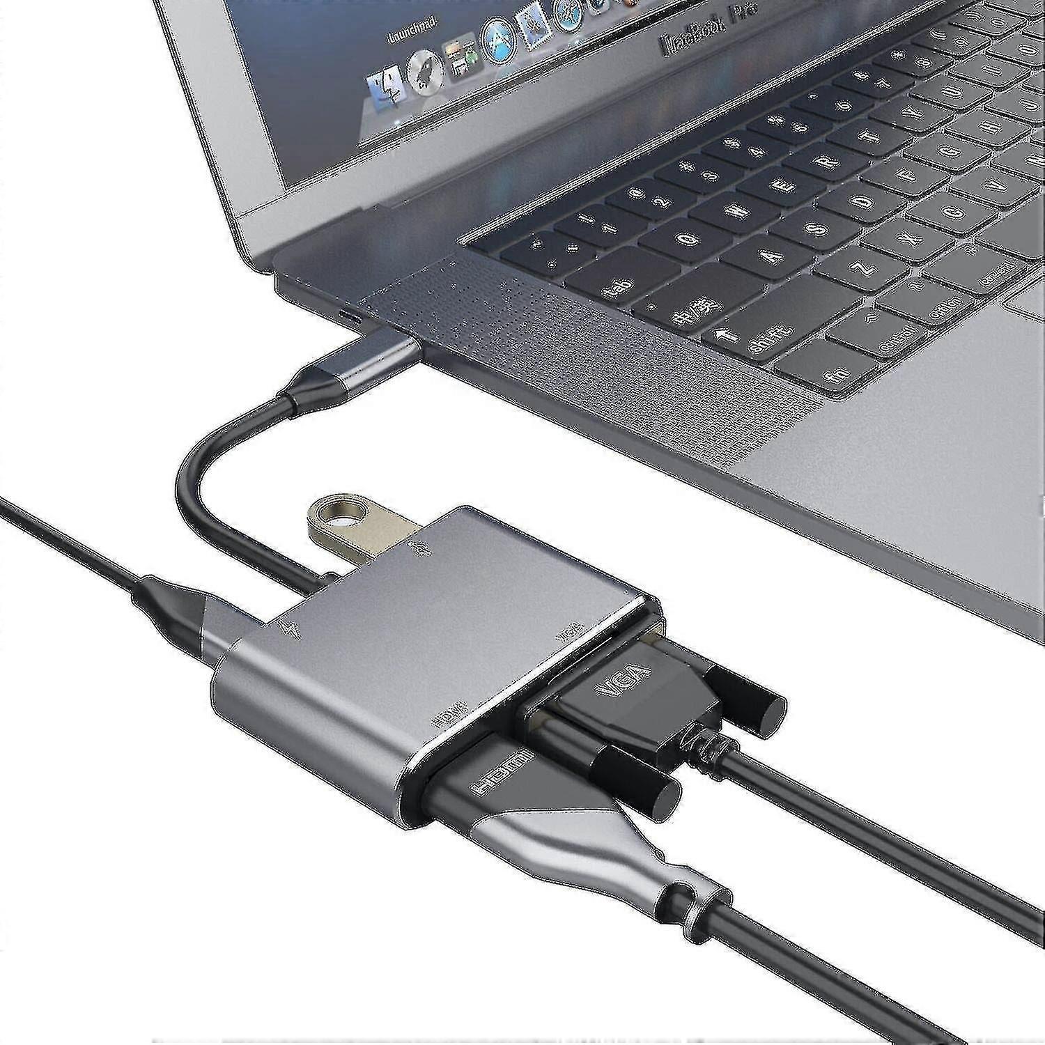 Sikai Typ-C zu VGA Typ C Fe 4 In 1 Adapterkabel USB C Doc S