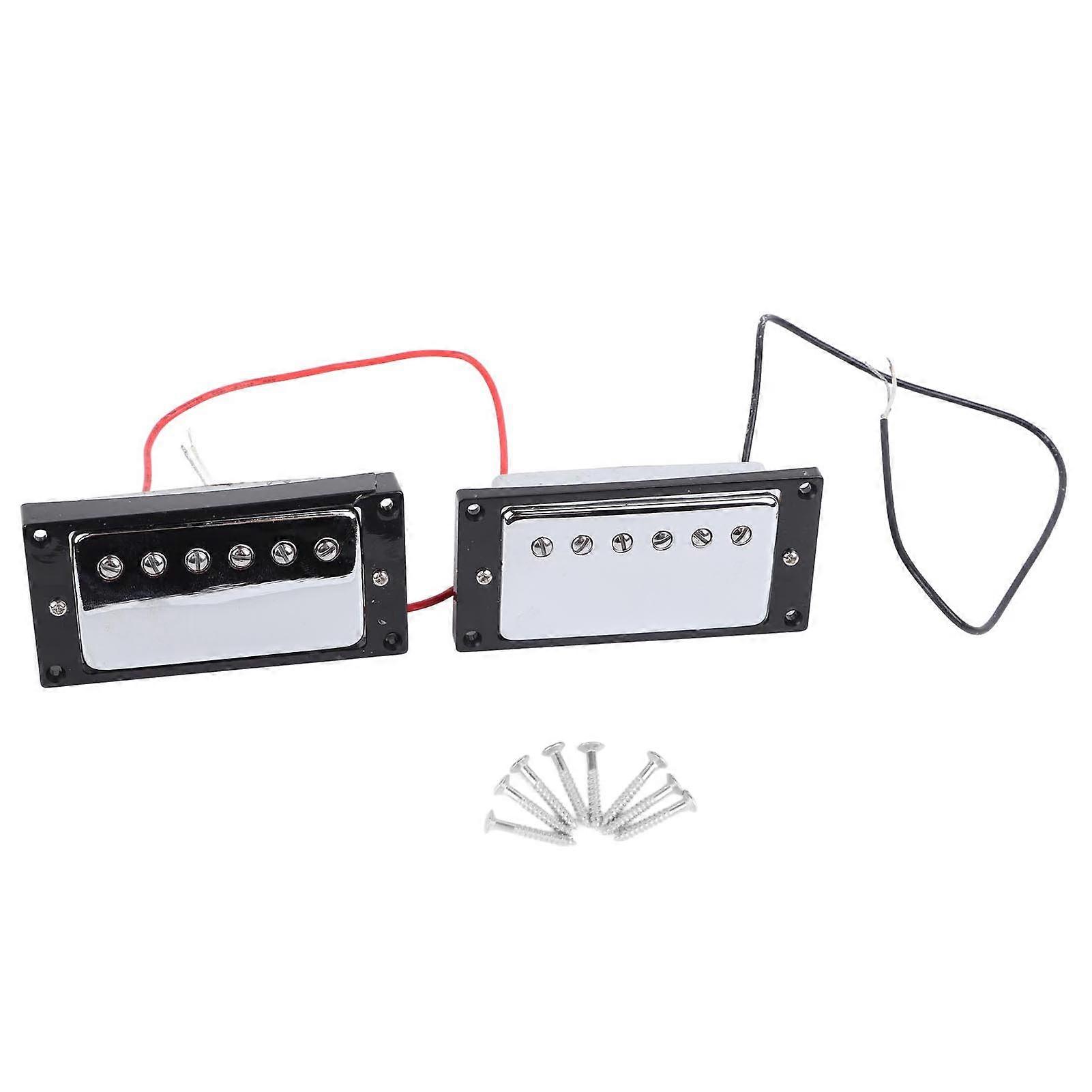 Elgitarr Pickup Metall Dubbelspole för LP Svart ram Pickup Gitarr Delar Ersättning