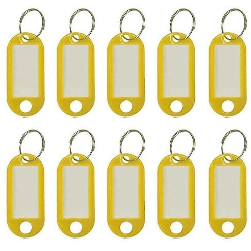 50pcs Multicolor Plastic Key Tags ID Labels Baggage Luggage Name Token el Number Classification Card Split Ring Keychain