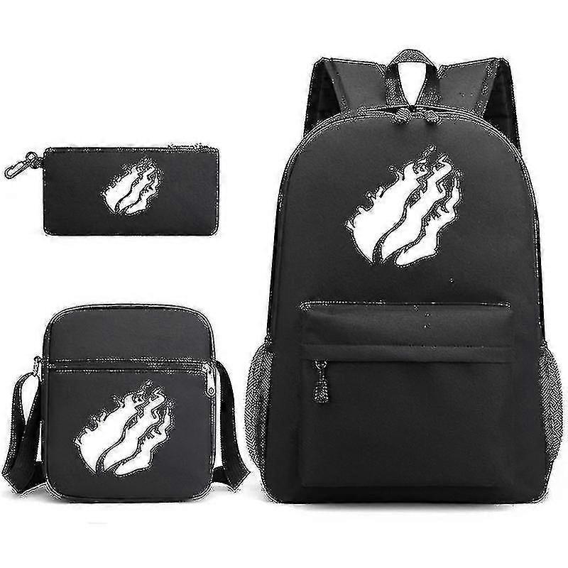 Prestonplayz Backpack School Bag Three-piece Set