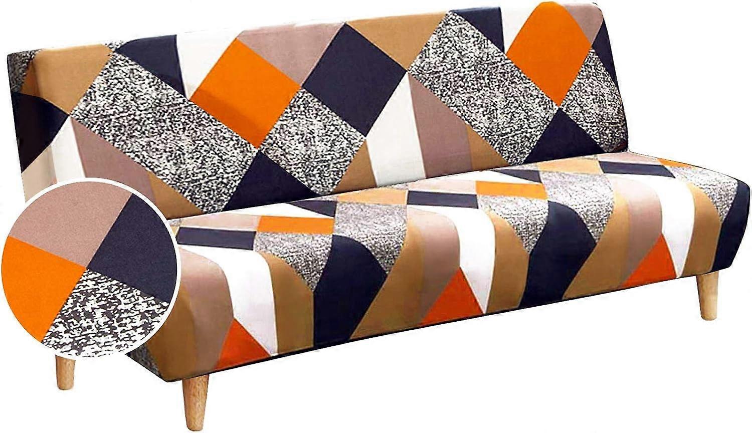 2025,Clic Clac Sofa Slipcover Sofa Slipcover Stretch Elastic Sofa Slipcover Print (Orange and Black