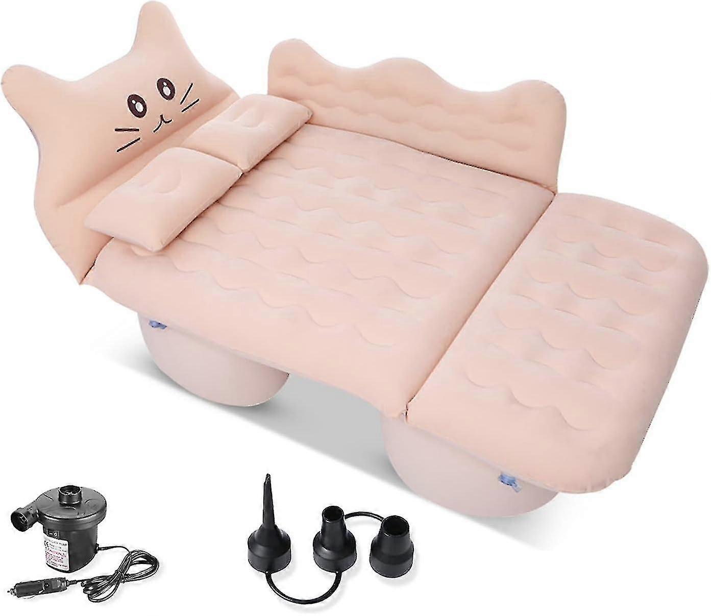 Car Air Mattress Happy Cat Inflatable Mattress With Pump Air Bed Camping Car Cushion For Travel Camping Backyard Beach