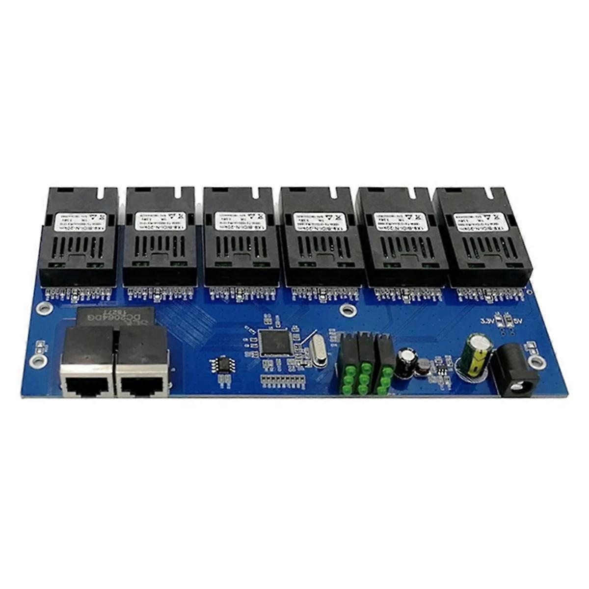 7F1E Fast Ethernet Switch Converter PCB 20KM Ethernet Fiber Optical Media Converter Single Mode 1 R