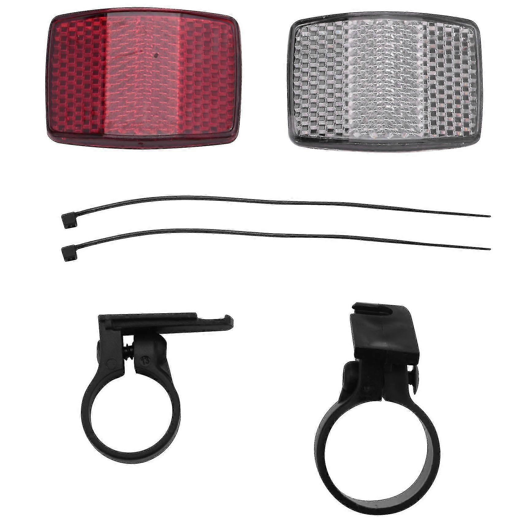 1 Pair Cycle Bicycle Bike Light Reflector Rear Front For Handlebar & Saddle Bar