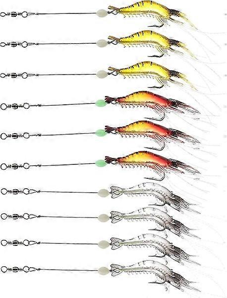 10pcs Plastik Garnelen Angelköder für Bass Forelle Köder, Angeln Garnelenköder Si