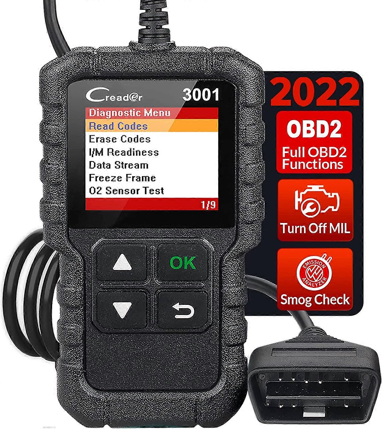 Creader 3001 OBD2 Scanner, Engine Fault Code Reader Mode 6 CAN Diagnostic Scan Tool for All OBDII Protocol Cars Since 1996