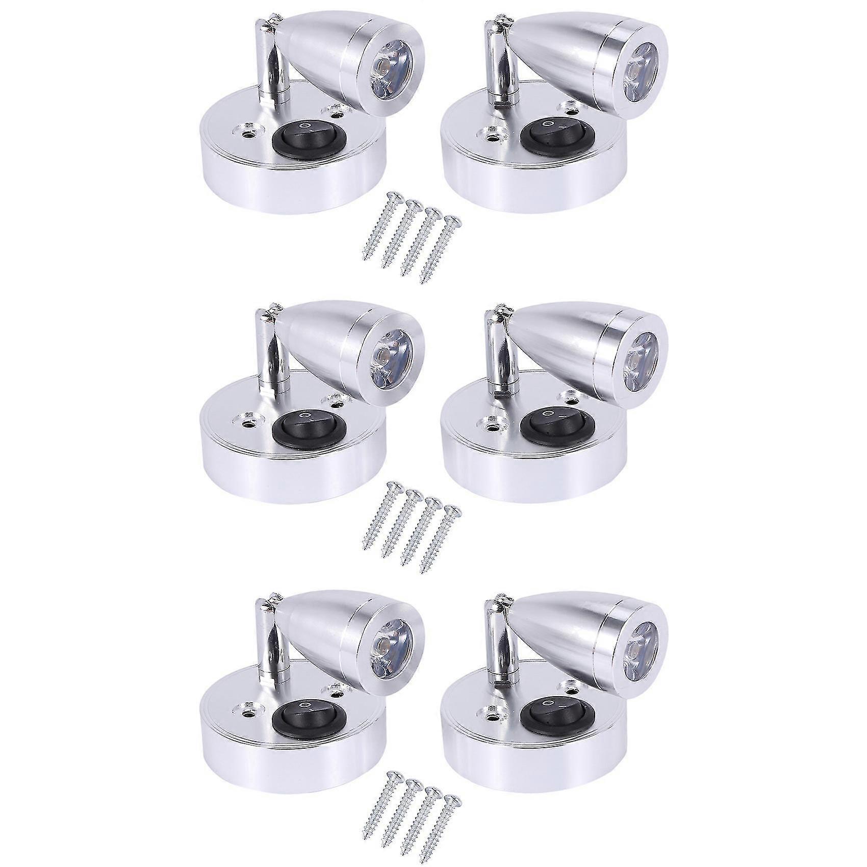 6pcs 12v Rv Reading Light 3000k Home Warm Wall Light Led Yacht Spotlight For Rv,yacht,home Wall