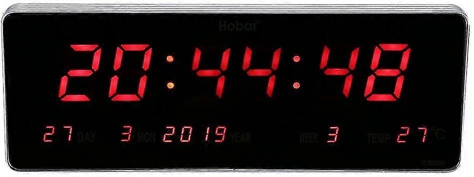 Alarm Clock, Digital Led Calendar Clock Temperature Wall Clocks Eu Plug 110 240v Led Snooze Wall Desk Alarm Clock Digital Led Alarm Clock(temperature