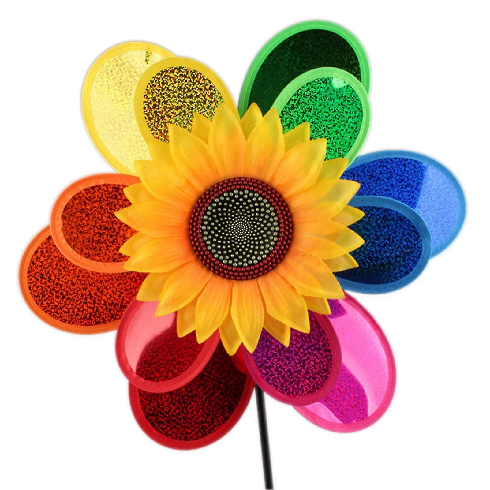 Pinwheels Wind Spinners For Yard And Garden 3 Layer Shining Windmill Spinner For