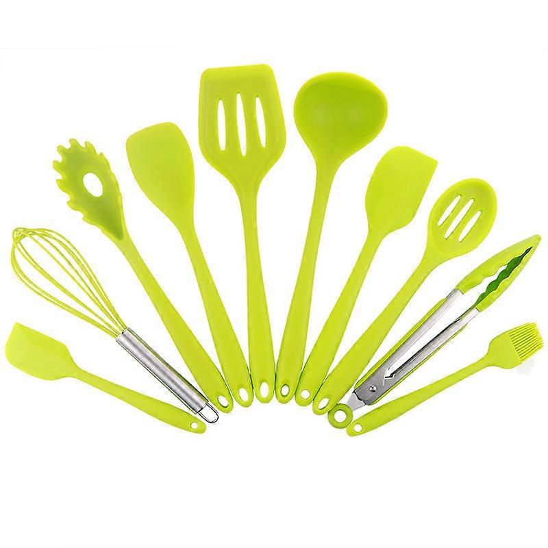 Silicone Cooking Utensil Set (10pcs, Green)