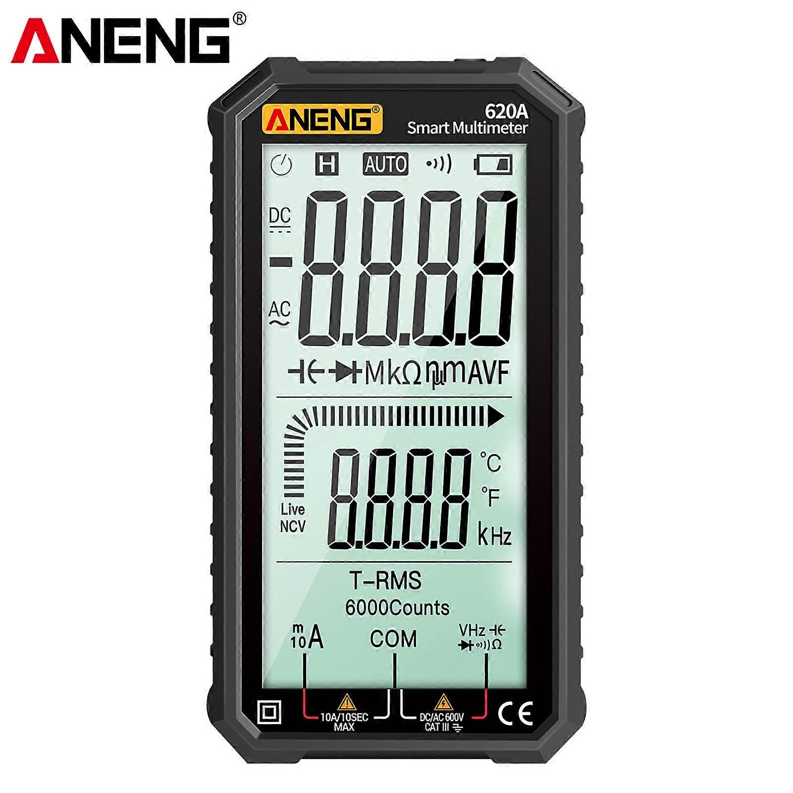 Digital Multimeter LCD AC/DC Ultraportable True-RMS Multimeter Auto-Ranging Tester with Amp Volt Ohm Capacitance Tester