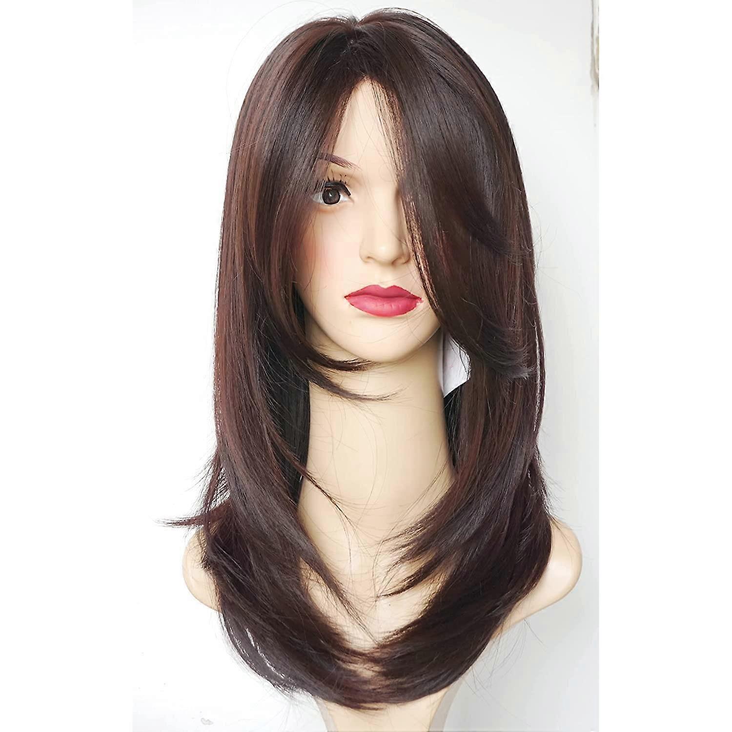 brown medium length hair wig