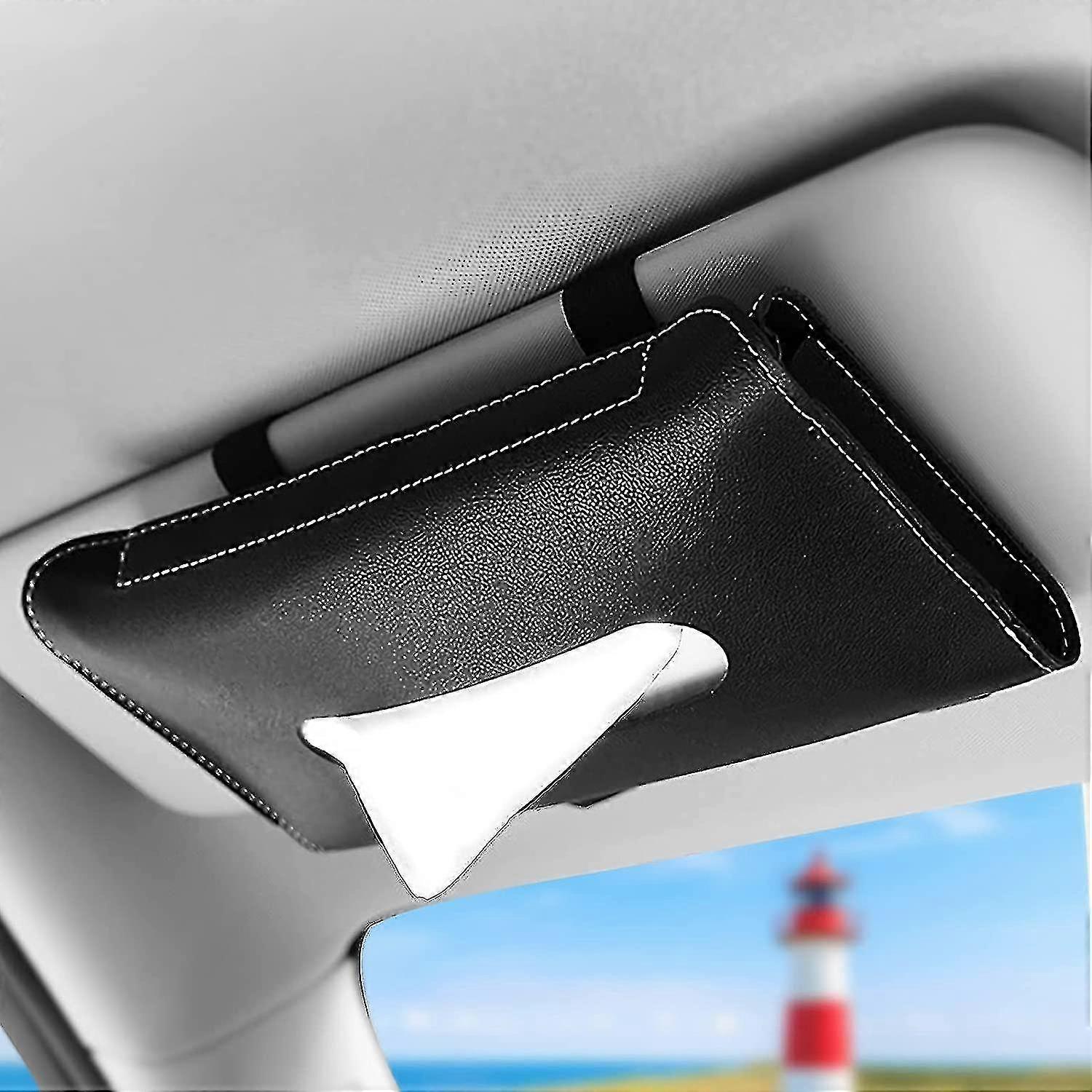 Car Organiser, Pack Of 2 Tissue Holders For Car Seat And Sun Visor, Tissue Boxes And Mask Storage Bag Hanging On The Sun Visor