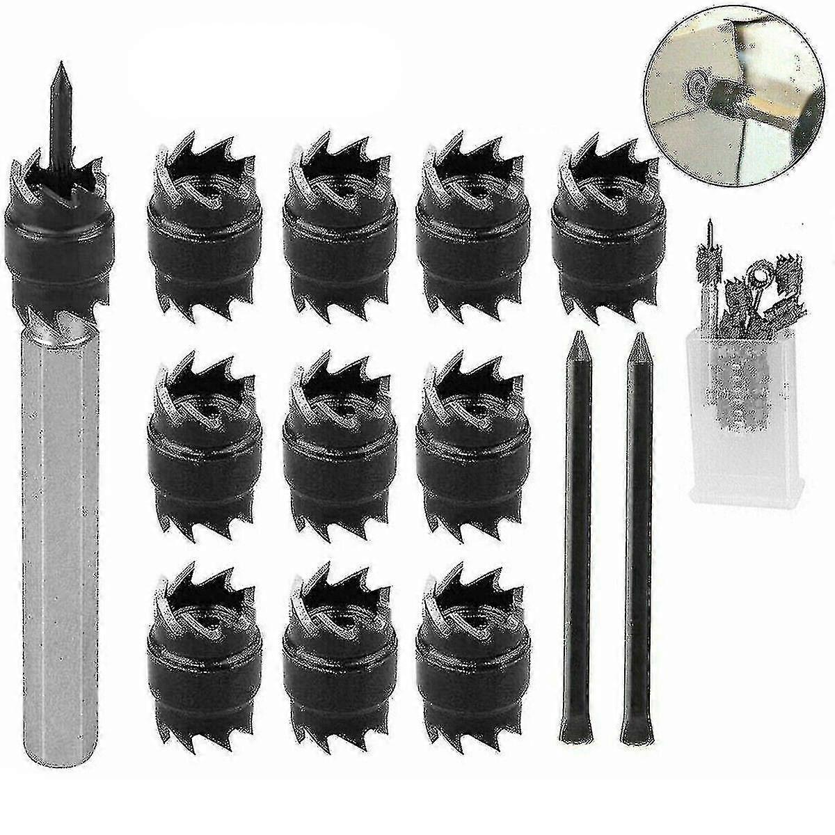 13 Pieces Double Sided 3/8" Rotary Spot Weld Cutter Remover Drill Bits Cut Welds Kit