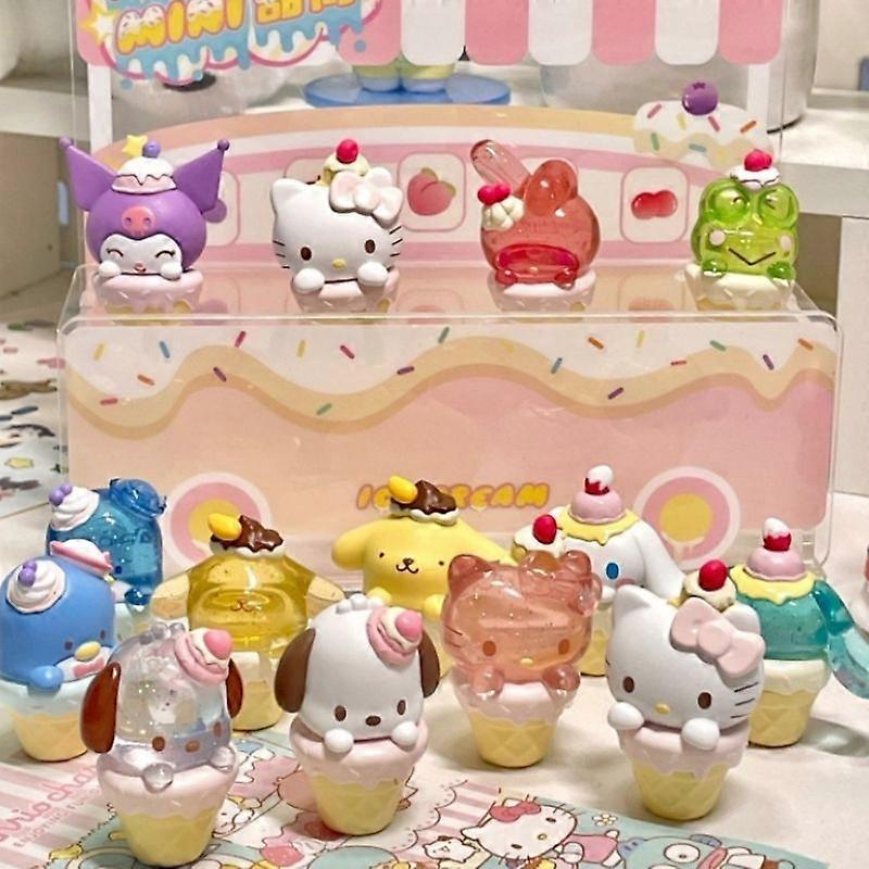 GaiBoSiHot Sanrio Hello Kitty Kuromi Melody Mini Ice-Cream Cone Series Blind Box Jucării Decorațiuni Desktop Colecție Model Jucării Cadouri
