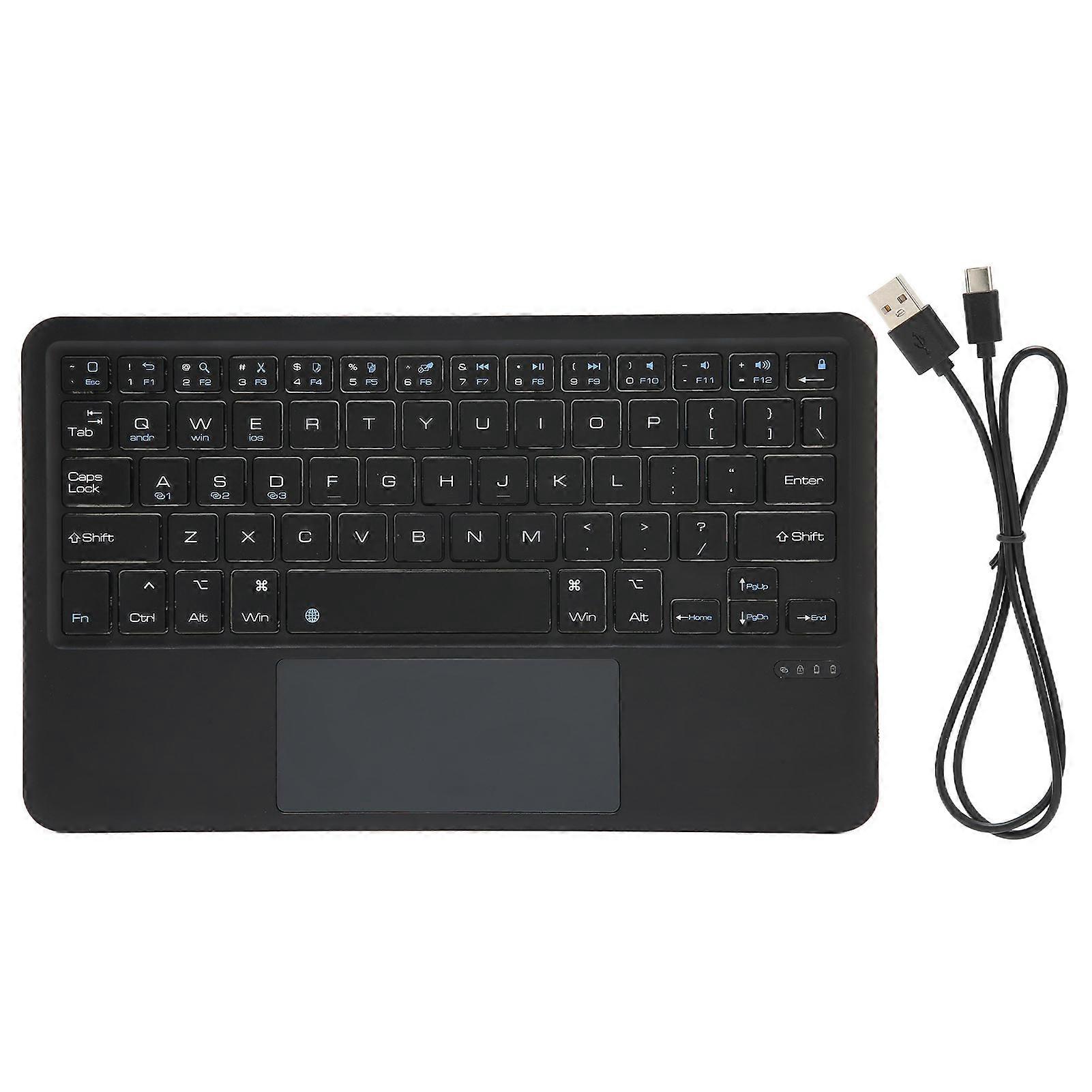 Wireless Keyboard Multi Touch Sensitive Operation Small Portable Rechargeable Keyboard for IOS TabletBlack