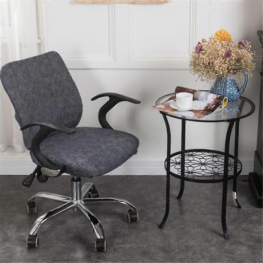 Removable Stretchable Office Computer Chair Covers - Split Design Fit Well Rotating Chair Seats - Grey, as described