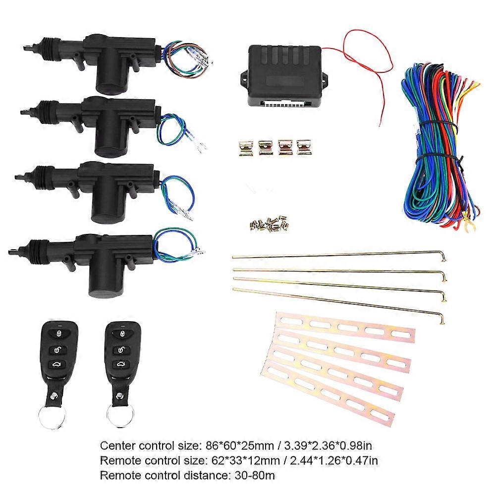 Car Lock Door Remote Control 12V Keyless Entry System Locking Kit with 4 Door Lock Actuator with Turn Light Automobile Parts