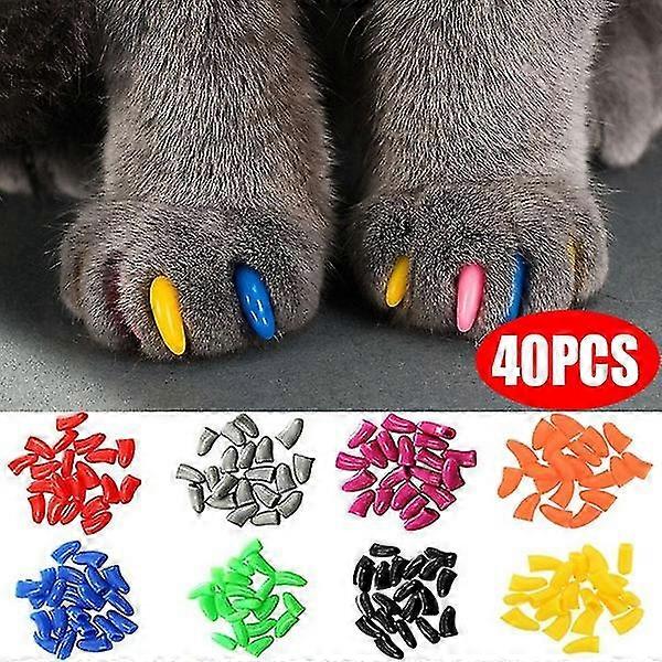 20/40pcs لينة قبعات القط / غطاء القط / مخلب / الحيوانات الأليفة السيليكون حامي مع حجم Xs-XL
