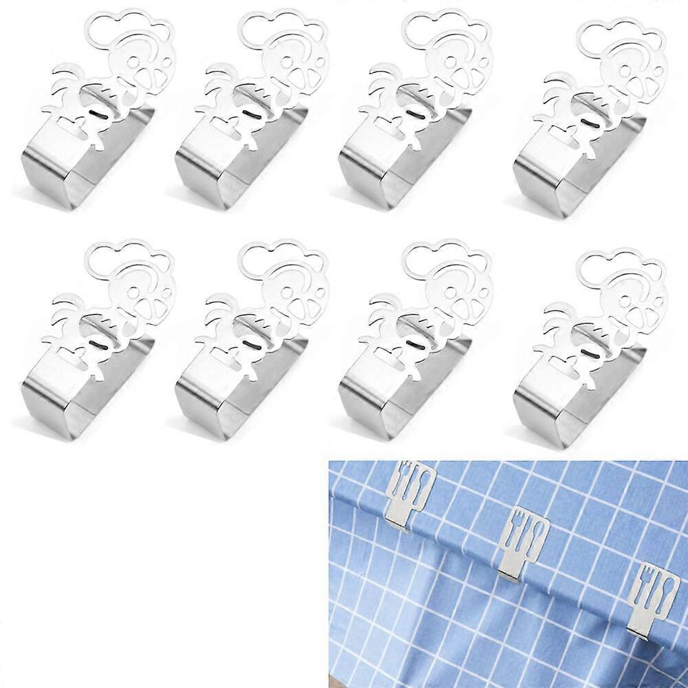 8PCS (Silver Chicken) Table Cloth Clip, Adjustable Table Cloth Clip, Tablecloth Clip, Stainless Steel Tablecloth Clips, Garden Table Cloth, Table Clot