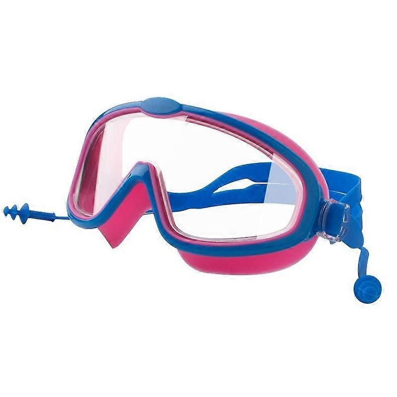 Children Anti-fog Large Frame Swimming Goggles With Conjoined Earplugs